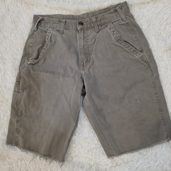 Carhartt Other - Carhartt B299 MUS Relaxed Fit Canvas Shorts Distressed Stained Cut Off 10.5"